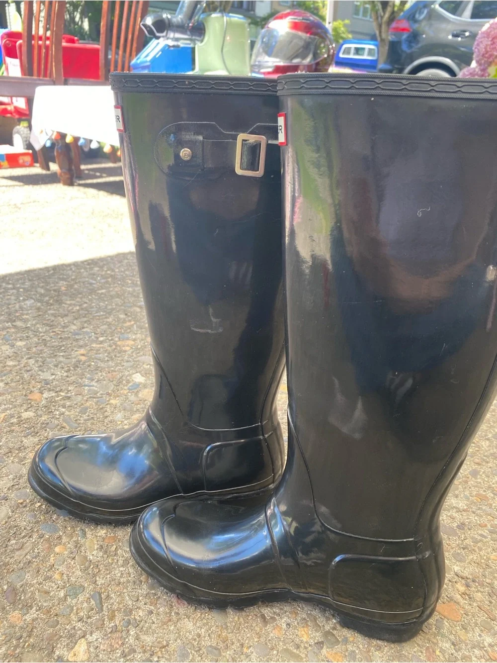 Hunter original tall gloss rain boots